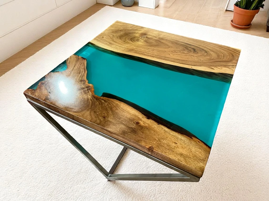 Clear Epoxy Square Table Top – Perfect for Any Room